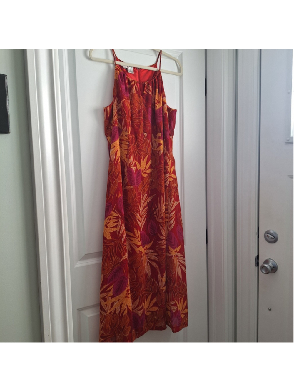 Vintage Betsy's Things Womens 14P Petite Maxi Dress Floral CottageCore Hawaiian